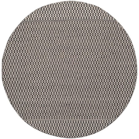 Safavieh Montauk Round Area Rug; Ivory & Black - 6 x 6 ft. MTK339D-6R